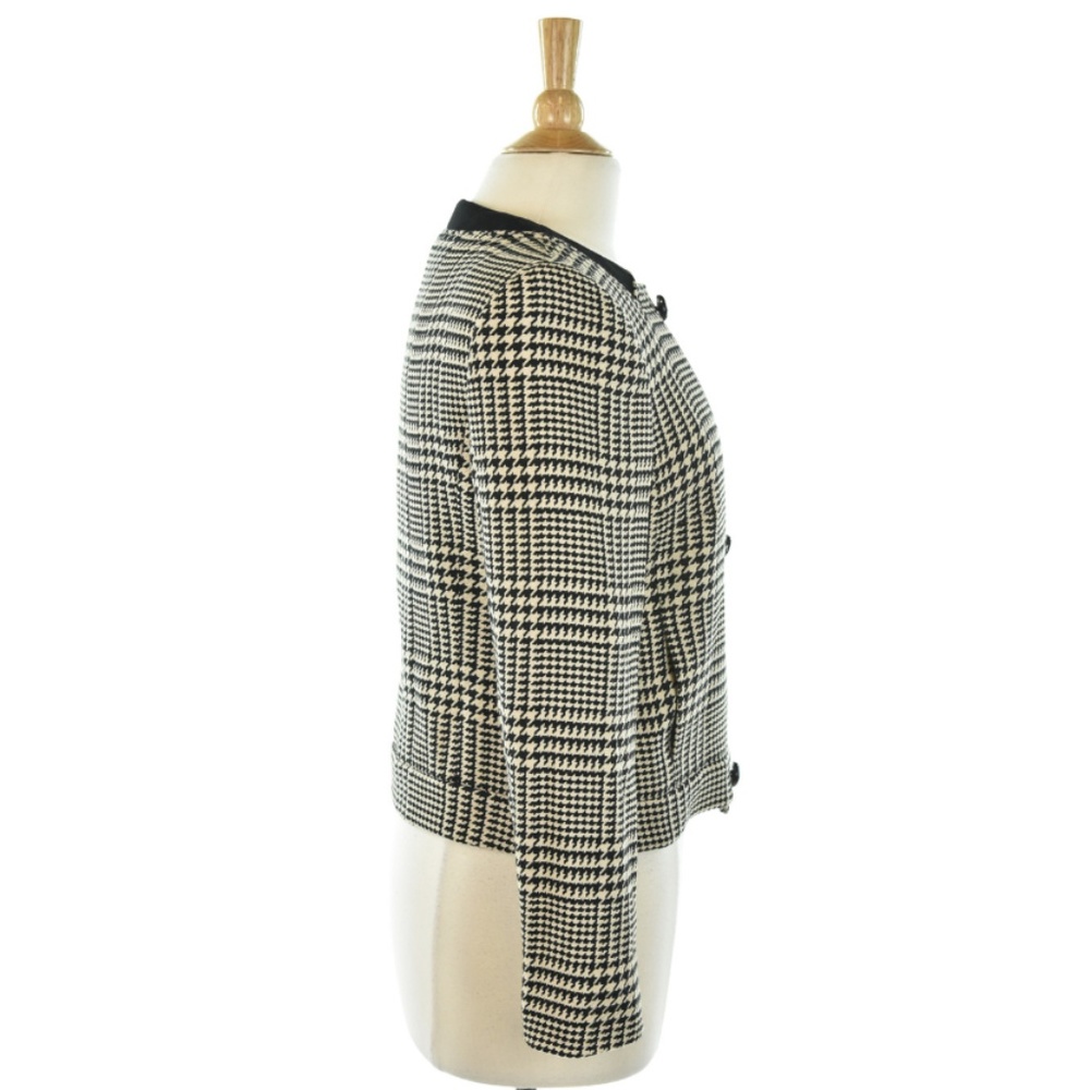 Anne Klein Houndstooth Cropped Side Button Blazer - image 3